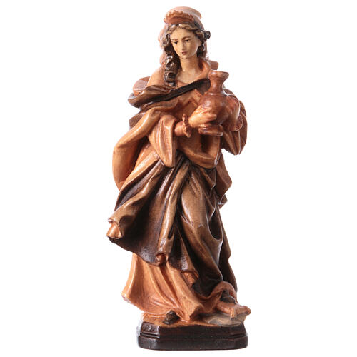 Santa Maddalena in legno colorato tonalità differenti marroni 1