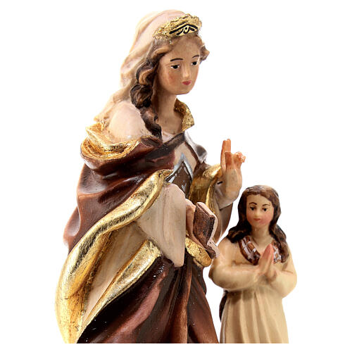 Estatua Santa Ana con niña de madera, acabado con diferentes matices de marrón 2