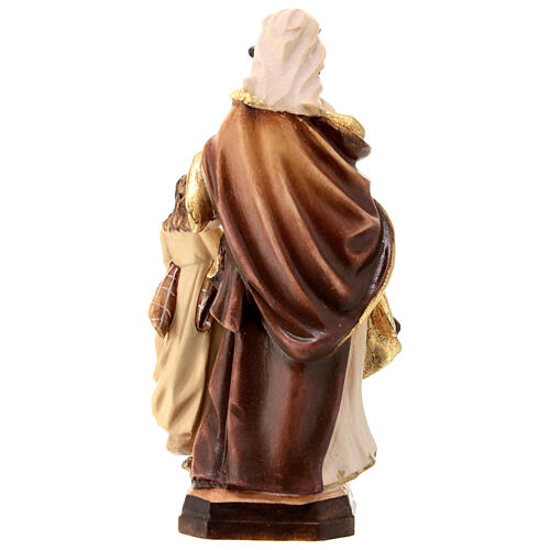 Estatua Santa Ana con niña de madera, acabado con diferentes matices de marrón 5
