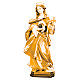 Saint Margaret with cross wooden statue in shades of brown s1