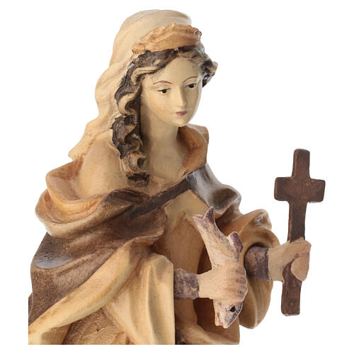 Santa Margarita con cruz de madera, acabado con diferentes matices de marrón 3