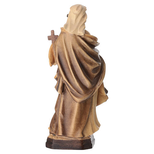 Saint Margaret with cross wooden statue in shades of brown 6