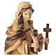 Saint Margaret with cross wooden statue in shades of brown s3