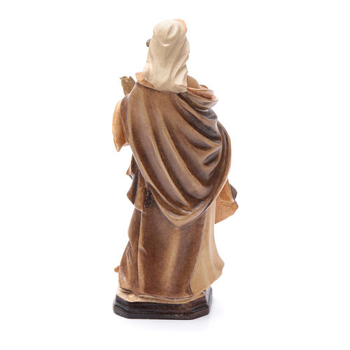 Saint Christina with letter flower and book statue in natural wood 4