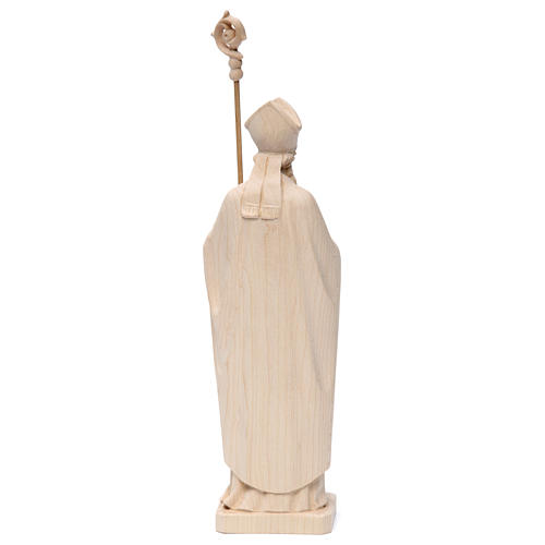 Saint Patrick statue in natural wood 4