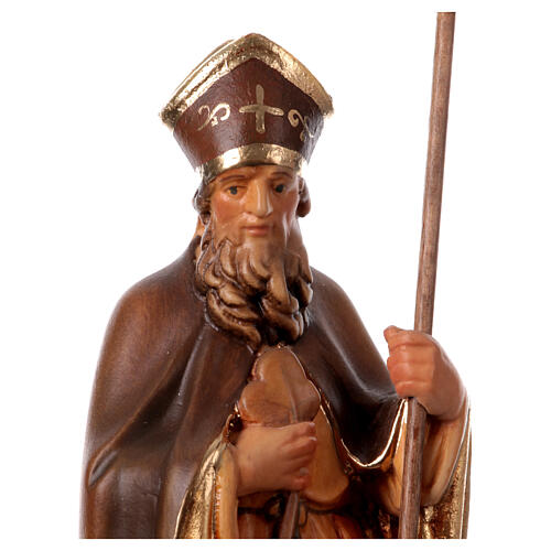 Estatua San Patricio de madera, acabado con diferentes matices de marrón 2