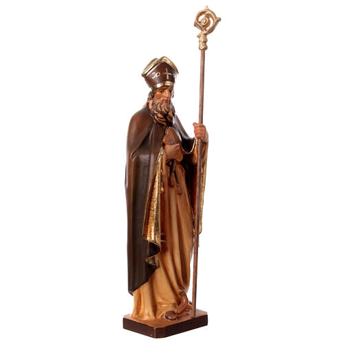 Estatua San Patricio de madera, acabado con diferentes matices de marrón 4