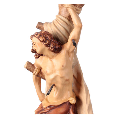 Estatua San Sebastián de madera, acabado con diferentes matices de marrón 4
