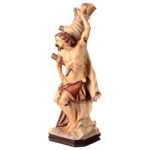 Statua San Sebastiano legno Val Gardena tonalità marroni vari 3