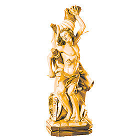 Imagens em Madeira Natural: Imagem São Sebastião madeira Val Gardena diferentes tons castanho Imagens em Madeira Natural: Imagem São Sebastião madeira Val Gardena diferentes tons castanho