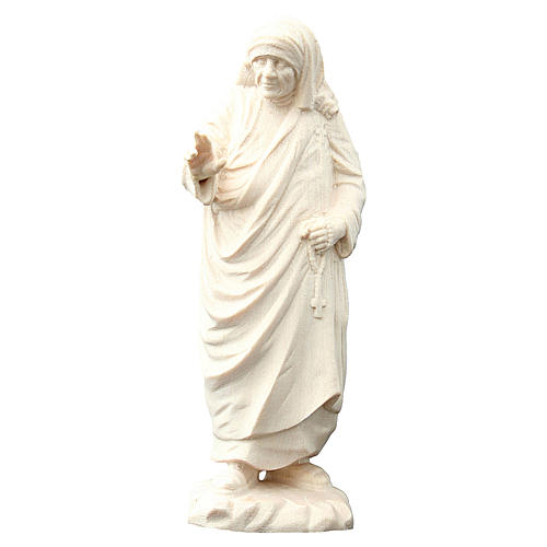 Madre Teresa de Calcuta de madera natural de la Val Gardena 1