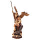 Statua San Michele Arcangelo legno dipinto marrone Val Gardena s2