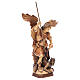Saint Michael Archangel statue in brown painted Val Gardena wood s3