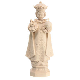 Infant Jesus of Prague statue in natural Val Gardena wood