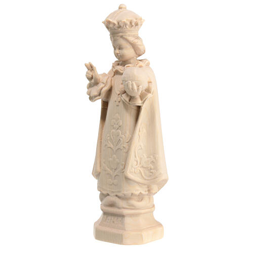 Infant Jesus of Prague statue in natural Val Gardena wood 3