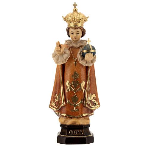 Infant Jesus of Prague wooden statue in shades of brown 1