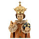 Niño Jesús de Praga de madera, acabado con diferentes matices de marrón s2