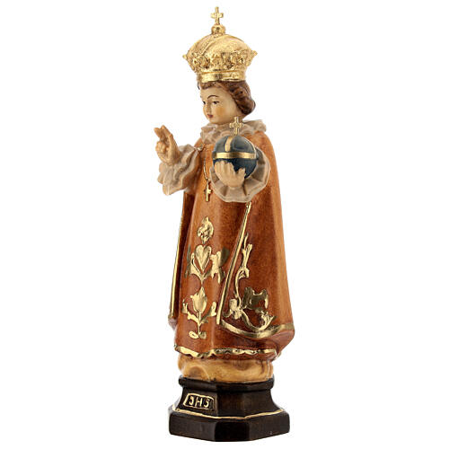 Infant Jesus of Prague wooden statue in shades of brown 3