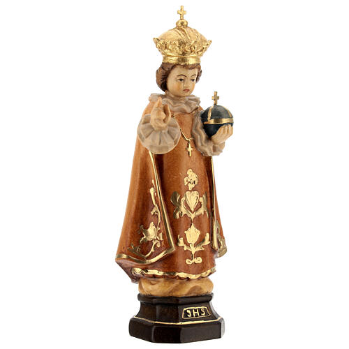 Infant Jesus of Prague wooden statue in shades of brown 4