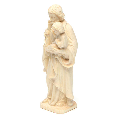 Saint Joseph avec Enfant en bois naturel Valgardena 2
