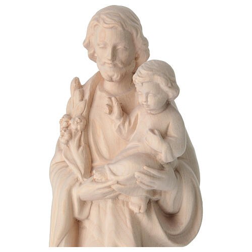 San Giuseppe con Bambino in legno naturale Val Gardena 2