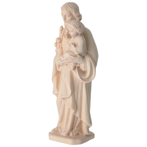 San Giuseppe con Bambino in legno naturale Val Gardena 3