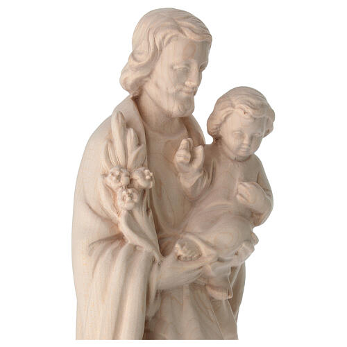 San Giuseppe con Bambino in legno naturale Val Gardena 4
