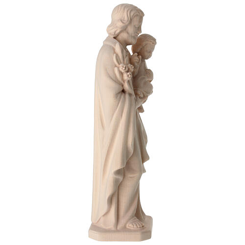 San Giuseppe con Bambino in legno naturale Val Gardena 7