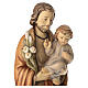 Statua San Giuseppe e Bambino legno vari marroni Val Gardena s3