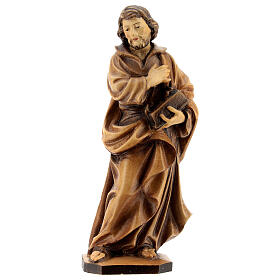 Saint Joseph ouvrier main sur la poitrine bois Valgardena