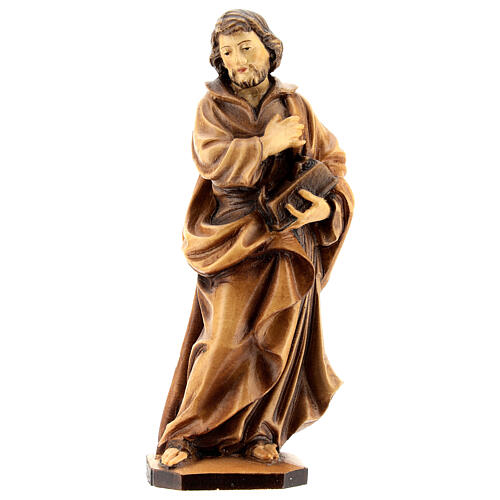 Saint Joseph ouvrier main sur la poitrine bois Valgardena 1