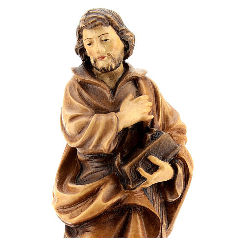 Saint Joseph ouvrier main sur la poitrine bois Valgardena 2
