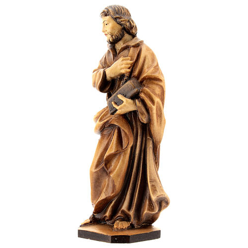Saint Joseph ouvrier main sur la poitrine bois Valgardena 3