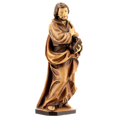 Saint Joseph ouvrier main sur la poitrine bois Valgardena 4