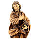 Saint Joseph ouvrier main sur la poitrine bois Valgardena s2