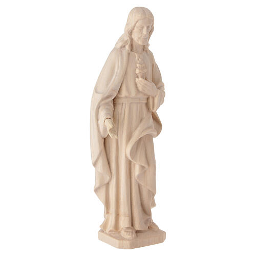 Statua Sacro Cuore di Gesù legno della Val Gardena al naturale 3