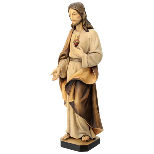 Statue Heiligstes Herz Jesu aus Grödnertal Holz patiniert 3