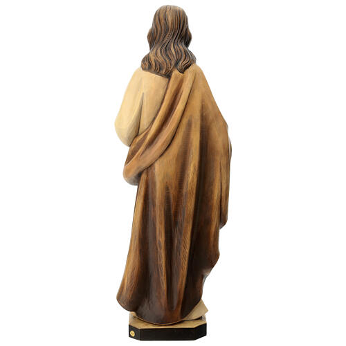 Sacro Cuore di Gesù in legno Val Gardena tonalità marrone 6