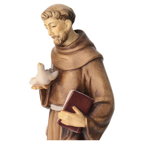 Statue Saint Francis Val Gardena wood, brown shades 5