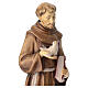 Statue Saint François bois Valgardena nuances brun s3