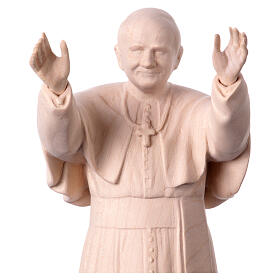 Statue Papst Benedikt 16. Grödnertal Naturholz
