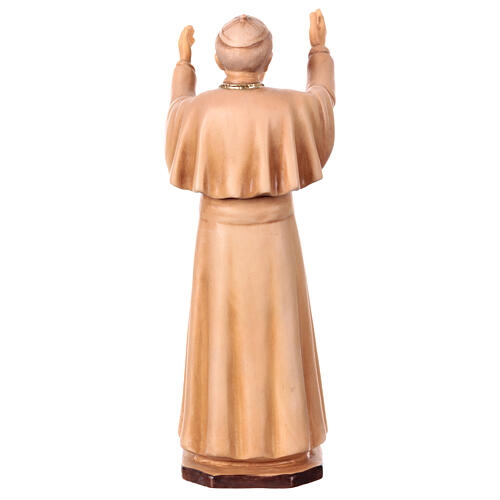 Statue Jean Paul II bois Valgardena nuances brun 4