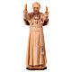 Statue Jean Paul II bois Valgardena nuances brun s1