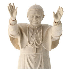 Pope Benedict XVI statue in natural Val Gardena wood