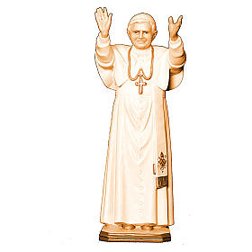 Papst Benedikt 16. Grödnertal Holz braunfarbig