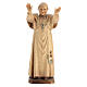 Estatua Papa Benedicto XVI de madera de la Val Gardena, acabado con diferentes matices de marrón s1