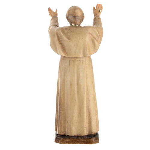 Imagem Papa Bento XVI diferentes tons castanho madeira Val Gardena 4