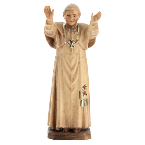 Pope Benedict XVI wooden statue in shades of brown 1