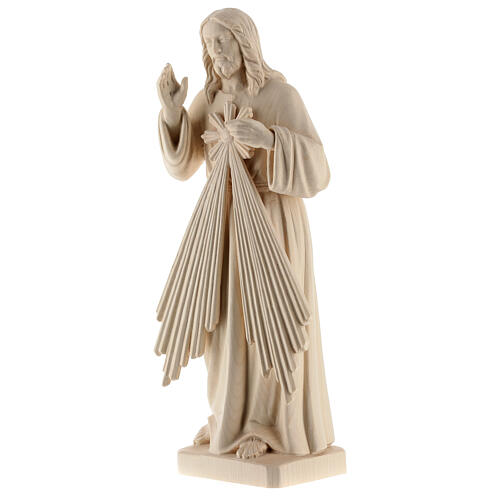 Statua di Gesù Misericordioso in legno naturale della Val Gardena 3