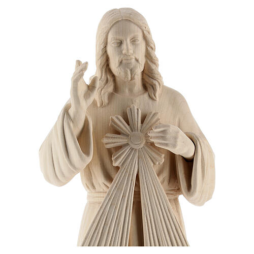 Statua di Gesù Misericordioso in legno naturale della Val Gardena 4